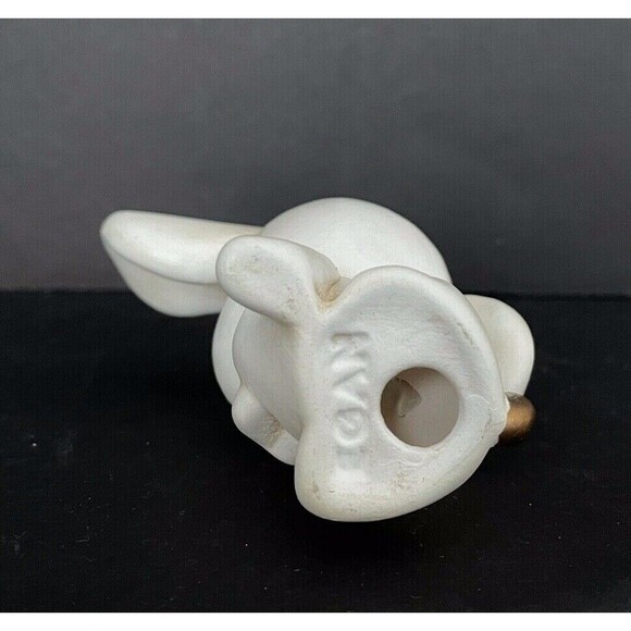 Vintage EGAN Adorable Puppy Dog Ceramic Porcelain Figurine Ivory & Gold - Picture 5 of 7